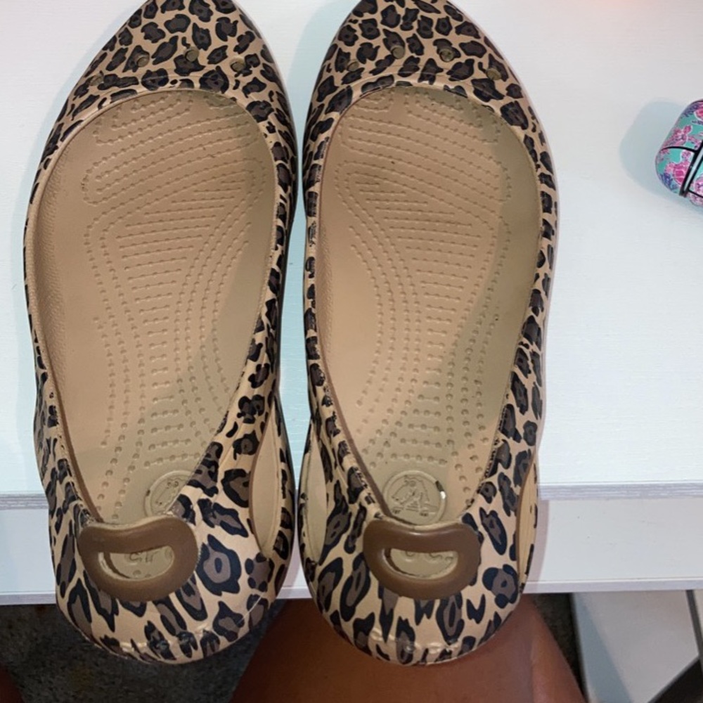 Cheetah print crocs